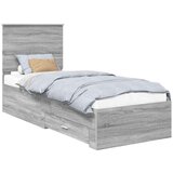 Okvir za krevet Sivi Sonoma i srebrna 75 x 190 cm | shoptok.hr