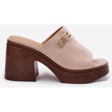 VINCEZA Women's sandals on a chunky heel with a gold detail | ePonuda.com