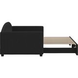  Dnevni krevet na razvlačenje crni 90 x 190 cm od tkanine | shoptok.hr