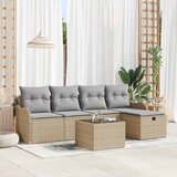  Sjedeća garnitura za vrt 6 kom. Poli ratan Bež 55 x 55 x 37 cm | shoptok.hr