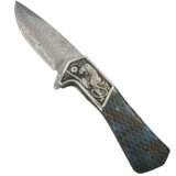 IZMAEL Damaskus zložljiv nož CO - 32807 DA3244 - Modra | Shoptok.si