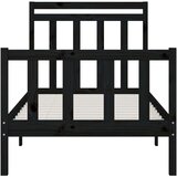  Posteljni okvir črn iz trdne borovine 100x200 cm, (20648072) | Shoptok.si