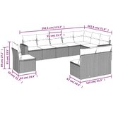  10-dijelni set vrtnih sofa s jastucima crni od poliratana | shoptok.hr