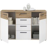 Mömax komoda julia, bela, barva hrasta | Shoptok.si