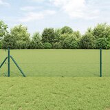 vidaXL varjena žična ograja z 13 stebri Zelena 0.8x25 m Jeklo Cene