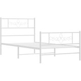  Metalni okvir kreveta uzglavlje i podnožje bijeli 100x200 cm | shoptok.hr