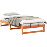 vidaXL Konstrukcija postelje Rjava 100 x 200 cm Masivno borovo les, (5000126700) | Shoptok.si