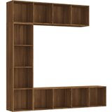 Maison Chic Knjižna omara - Knjižni regal 3-delna rjavi hrast 180x30x180 cm, (21724525) | Shoptok.si
