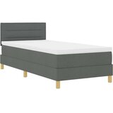 vidaXL Krevet s oprugom s madracem i LED svjetlom Tamnosivi 100x200 cm Tkanina | shoptok.hr