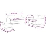  3-dijelni set sofa s jastucima krem od tkanine | shoptok.hr