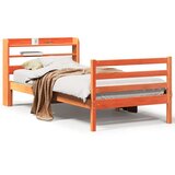 vidaXL Posteljni okvir brez vzmetnice voščeno rjav 75x190 cm borovina | Shoptok.si
