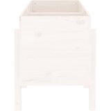  Povišena vrtna gredica bijela 121 x 50 x 57 cm masivna borovina | Eponuda.com