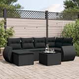  7-dijelni set vrtnih sofa od poliratana s jastucima crni | shoptok.hr