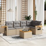  6-dijelni set vrtnih sofa s jastucima bež od poliratana Slike