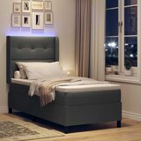  LED Box Spring Krevet Svijetlo siva 80 x 200 cm tkanina | shoptok.hr