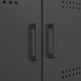  Visoka komoda crna 68 x 39 x 113 cm čelična | Shoptok.si