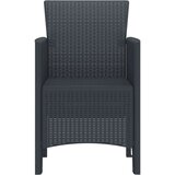vidaXL Vrtni stol Set 4 Antracit Poli Ratan Srednje Lahki | Shoptok.si