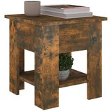 vidaXL Klubska mizica dimljeni hrast 40x40x42 cm konstruiran les | Shoptok.si