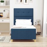  Krevetna konstrukcija s uzglavljem Plava 90 x 200 cm tkanina | shoptok.hr