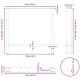  Noge za blagovaonski stol bijele 2 kom 70 x (72-73) cm čelik | shoptok.hr