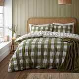 Catherine Lansfield Zelena flanelna posteljnina za zakonsko posteljo 200x200 cm Gingham Check – | Shoptok.si