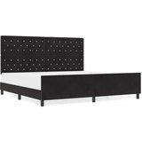 vidaXL Postelja Črna 200x200 cm Velur, (22049232) | Shoptok.si