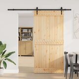 vidaXL Klizna vrata s priborom za montažu 100x210 cm masivna borovina | shoptok.hr
