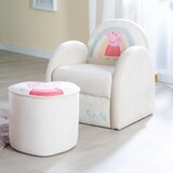 Peppa Pig dječja fotelja s naslonima za ruke Beige Velvet | shoptok.hr
