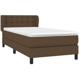  Box spring postelja z vzmetnico temno rjava 90x200 cm blago, (20725066) | Shoptok.si