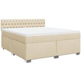  Krevet s oprugama i madracem krem 180x200 cm od tkanine | shoptok.hr