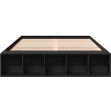 vidaXL Okvir kreveta crni 140 x 200 cm od konstruiranog drva | shoptok.hr