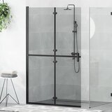 vidaXL Zid za walk-in tuš Ostalo Crna i tamnoprozirna 120 x 190 cm | shoptok.hr
