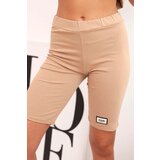 Kesi Włoski Women's cotton set with short sleeves and shorts camel | Shoptok.si