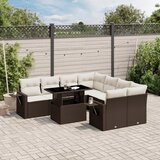 vidaXL 9-dijelni set vrtnih sofa s jastucima poliratan smeđi | shoptok.hr