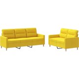  2-dijelni set sofa s jastucima svjetložuti od tkanine | shoptok.hr