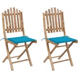 Maison Chic Zložljivi Vrtni Stoli - Stol za vrti 2 kosa z blazinami bambus JS2709, (21876375) | Shoptok.si