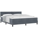 vidaXL Box Spring Postelja z Blazino Temno Siva Super King Žamet, (22051882) | Shoptok.si