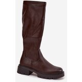 Boto women's boots made of eco leather chocolate oceana | ePonuda.com