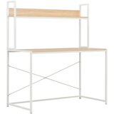 Maison Chic Računalniška miza - pisarniška miza bela in hrast 120x60x138 cm, (21785043) Cene