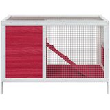  Kavez za zečeve crveni 103 x 44 x 69,5 cm od masivne borovine | shoptok.hr