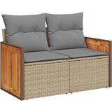 vidaXL 9-dijelni set vrtnih sofa s jastucima bež od poliratana bagrem | shoptok.hr