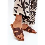 Boto Women's Flat Sandals With Cutouts Dark Brown Salyra | Shoptok.si