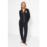 Trendyol Pajama Set - Black - Slogan Cijene