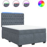 vidaXL Box spring posteljni z vzmetnico temno siv 140x190 cm žamet, (21309408) | Shoptok.si