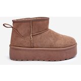 Boto Suede Snow Boots On Platform Dark Beige Corcoran | Shoptok.si