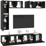  Set TV komoda 8 kom. Crni hrast Konstruirano drvo Crna 190,5 x 28,5 x 151 cm | Shoptok.si