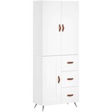 vidaXL Visoka omara bela 69,5x34x180 cm inženirski les | Shoptok.si