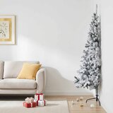  Umjetno božićno drvce 210 cm PVC i čelik Zelena i bijela | shoptok.hr