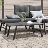  Vrtni stolić za kavu crni 90 x 45 x 35 cm čelik obložen prahom | Eponuda.com