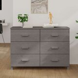  Komoda HAMAR svjetlosiva 113 x 40 x 80 cm od masivne borovine Cijene